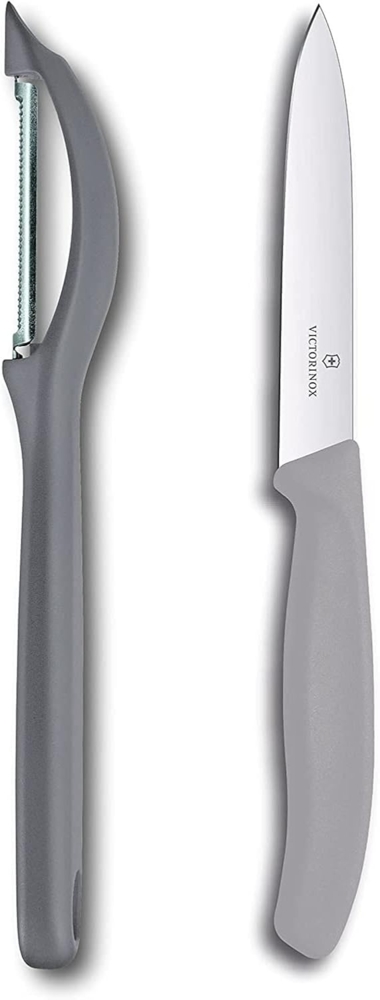 Victorinox | Universalschäler CUT Set | extra scharf | Zackenschliffklinge | zweischneidig | Swiss Made | Limited Edition Cool Grey Bild 1