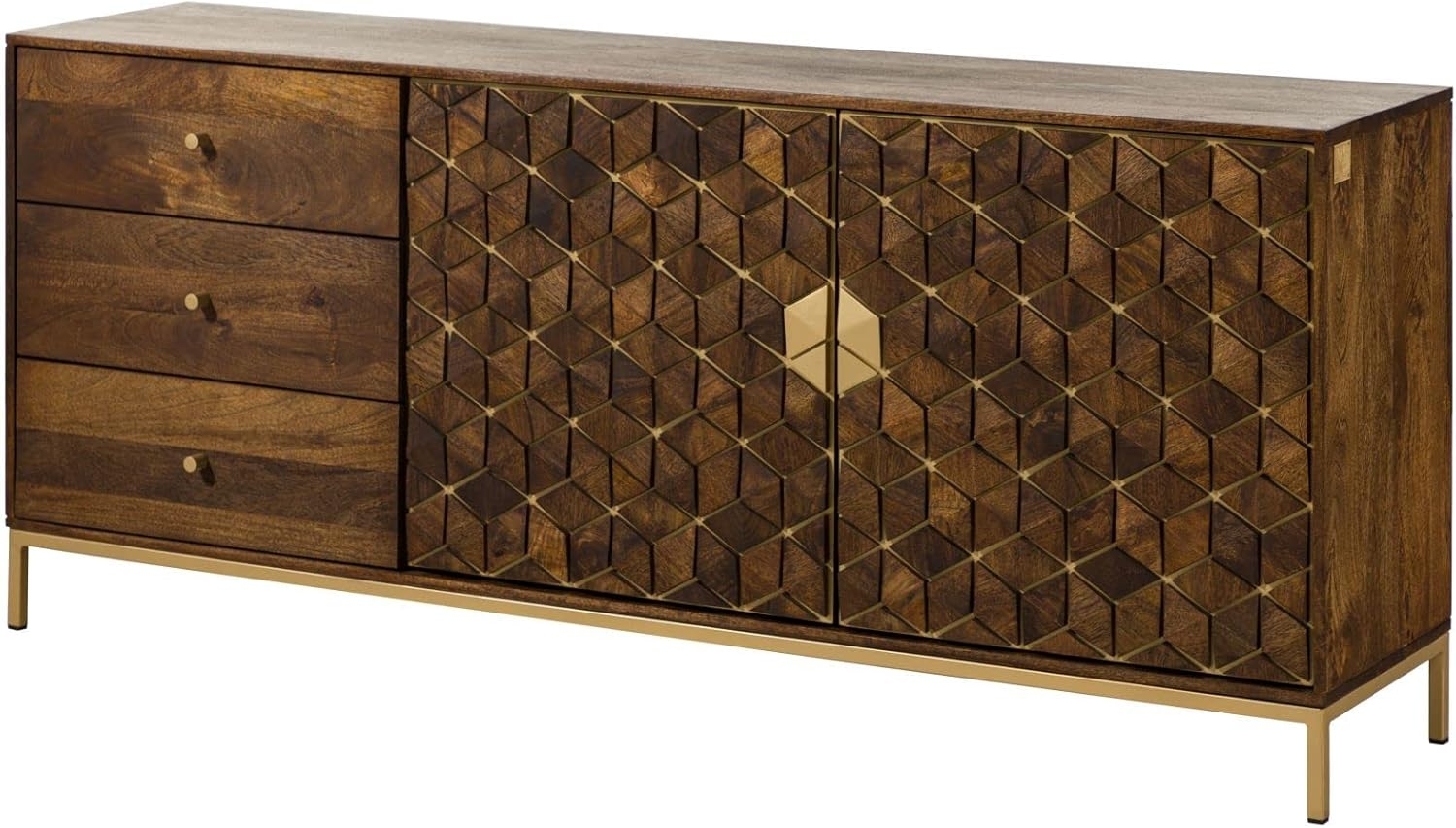 Massivmoebel24 Sideboard (Sideboard Mango 180x40x77 braun geölt DIAMOND #210) Bild 1