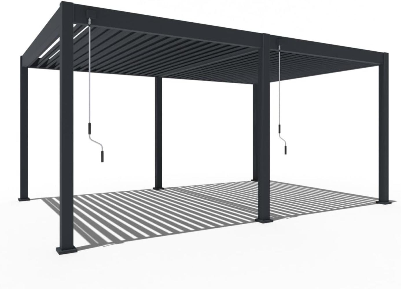 Weide Deluxe | Voll-Alu-Pavillon | 3,6 x 5,3 M | Lamellendach anthrazit | Pergola freistehend Bild 1