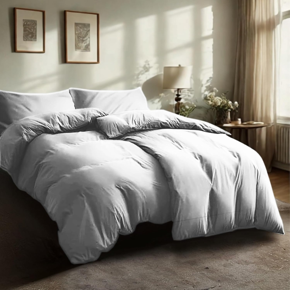 Komfortec Bettwäsche Premium, 135 x 200 bis 220 x 240 cm, 6 verschiedene Größen zur Auswahl, gebürstet 100% Mikrofaser, 4 teilig, Superweiches Bettwäsche-Set, Knitterfrei, Atmungsaktiv Bild 1