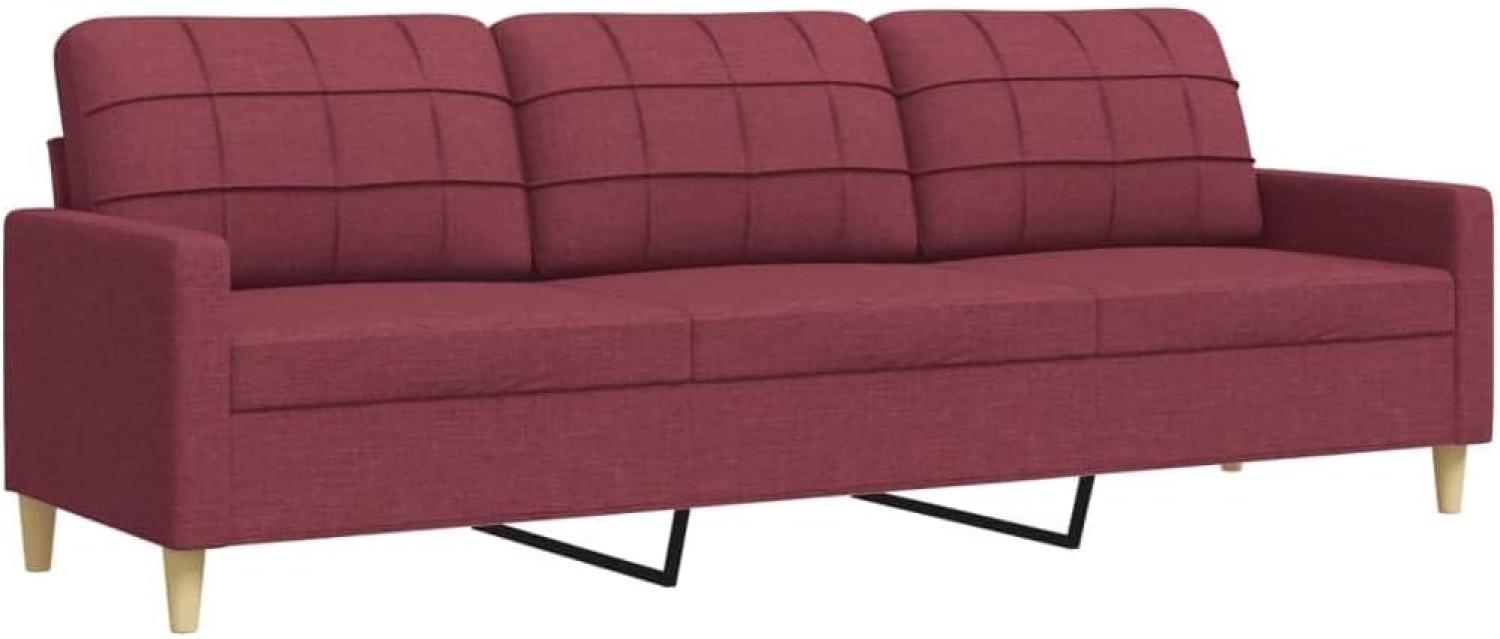 3-Sitzer-Sofa Weinrot 210 cm Stoff Bild 1