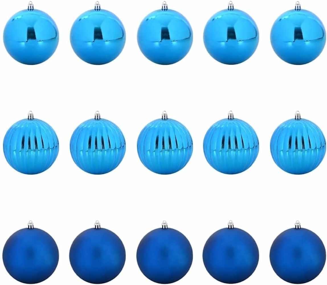 vidaXL Weihnachtskugel-Set 15 pcs Blau Kunststoff 42018881 Bild 1