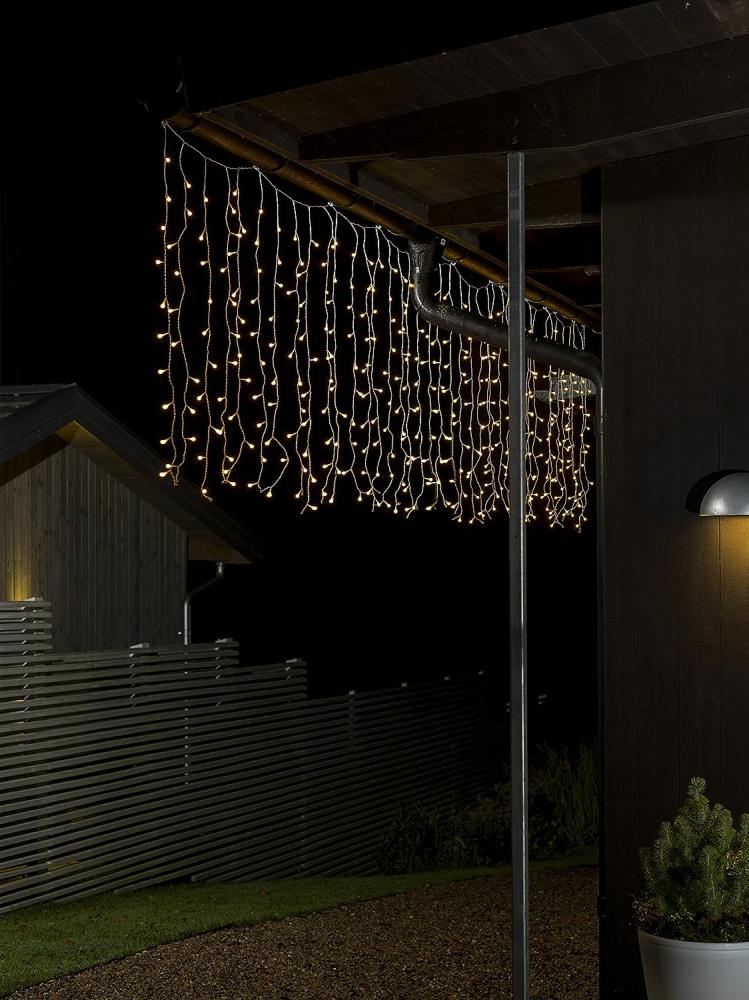 KONSTSMIDE No. 3675-103 LED Lichtervorhang weiße Globes 400 warmweiße Dioden IP44 Bild 1