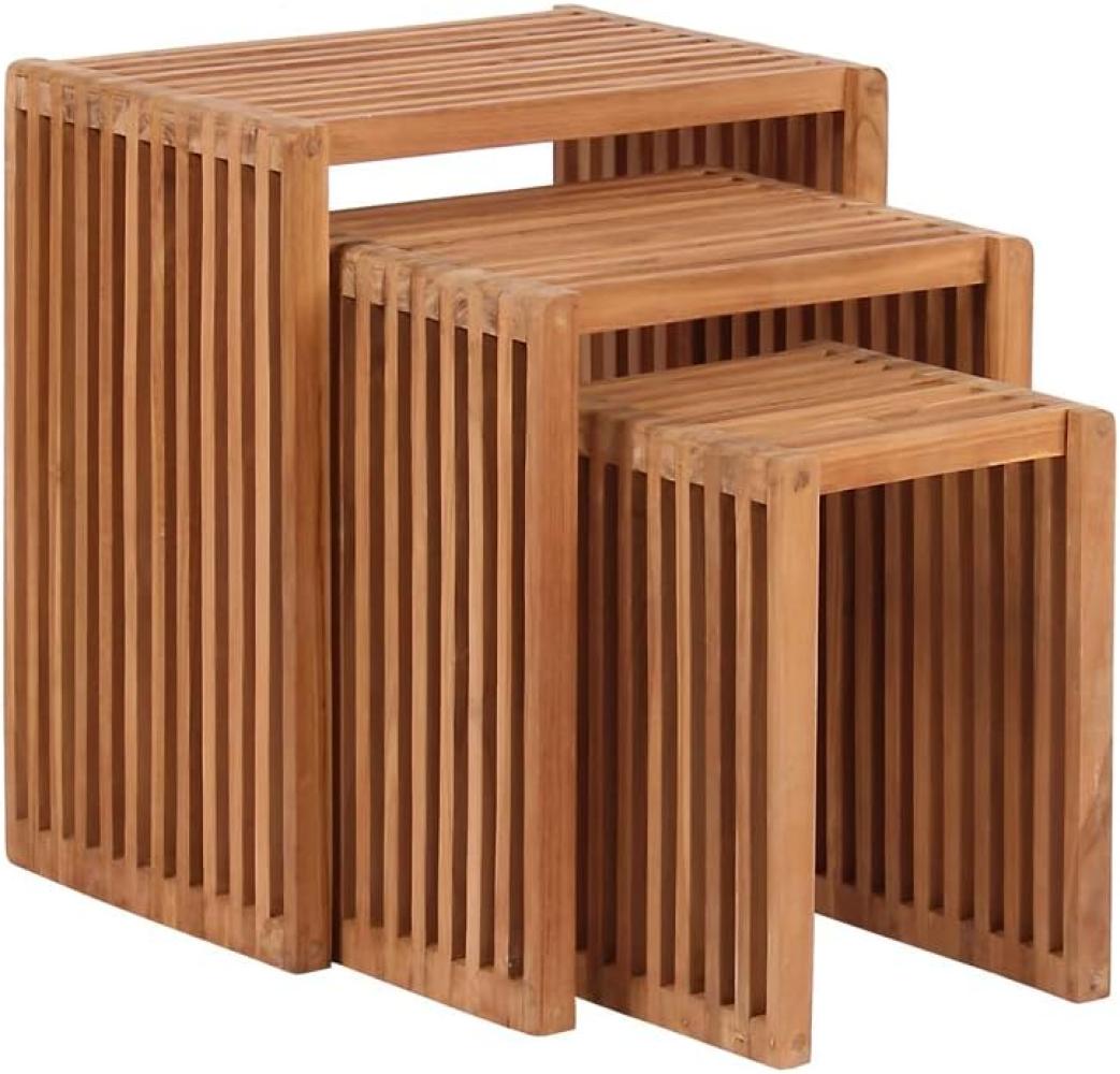 Beistelltisch 3er-Set Teak Bild 1