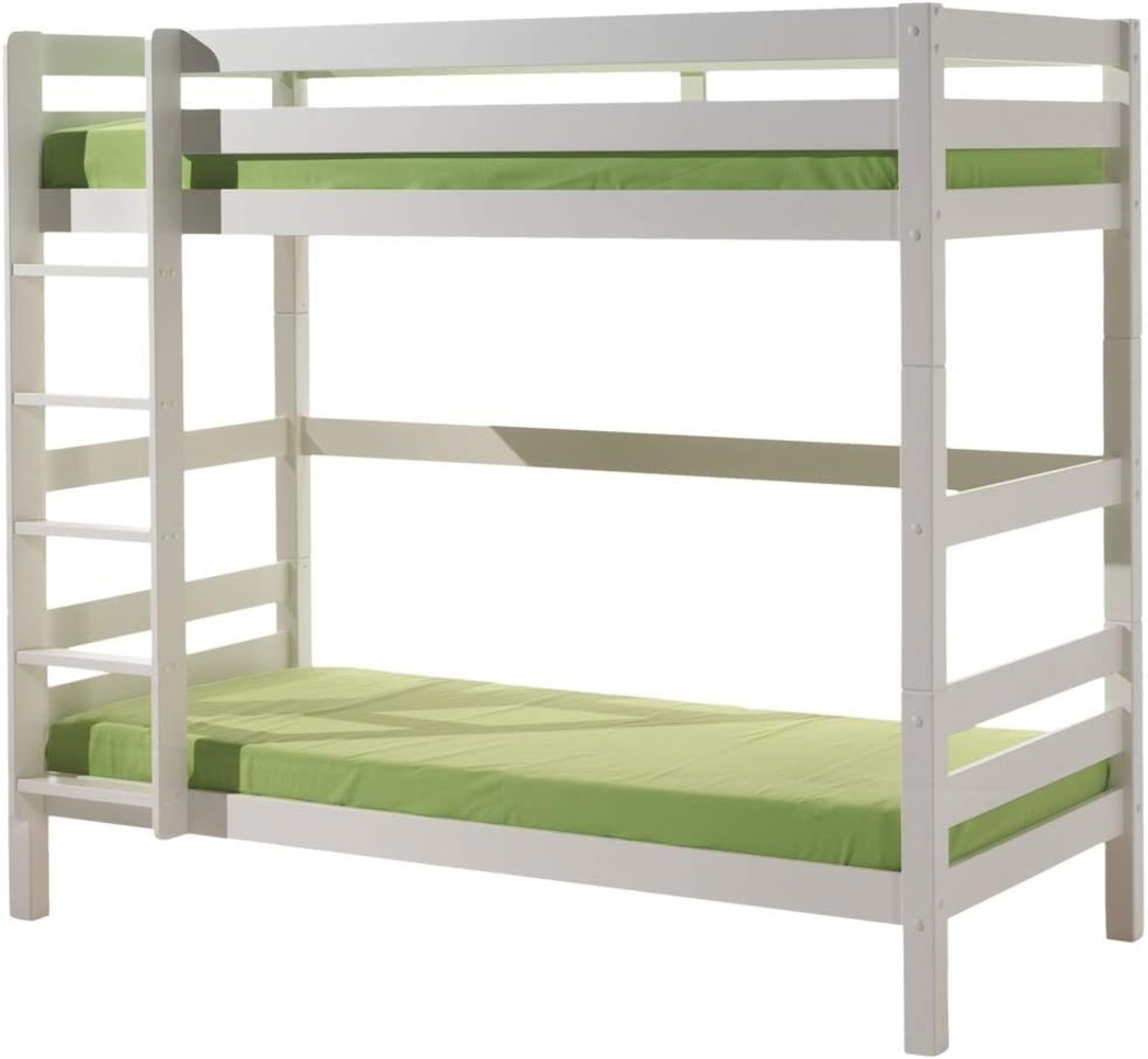 Vipack 'Pino' hohes Etagenbett 90x200 cm, weiß, Kiefer massiv Bild 1