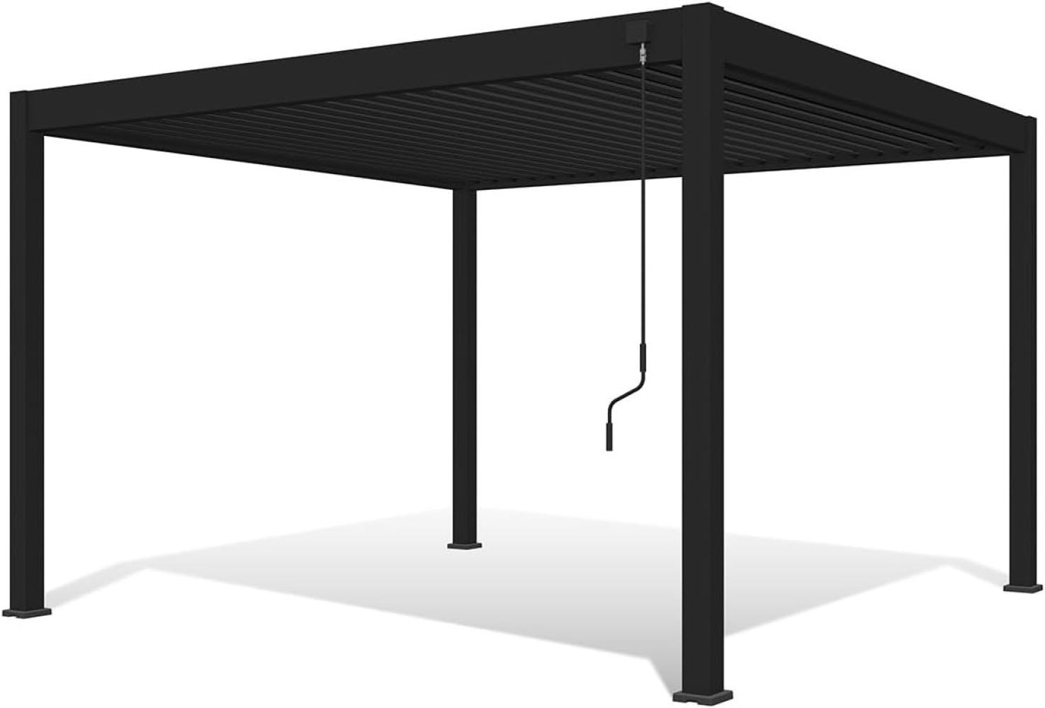 Weide Deluxe | Voll-Alu Pavillon | 3,6 x 4 M | Lamellendach anthrazit | Pergola freistehend Bild 1