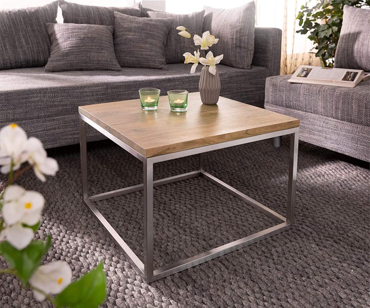 Couchtisch Tatius 60x60 cm Akazie Natur Industrial Style Bild 1