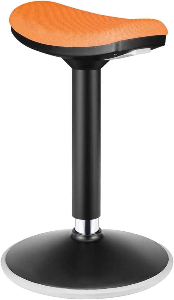 LogiLink EO0071 - Sitz-/Steh-/Drehhocker, höhenverstellbar 56–82 cm, Tragkraft max. 136 kg, Farbe: Schwarz/Orange Bild 1