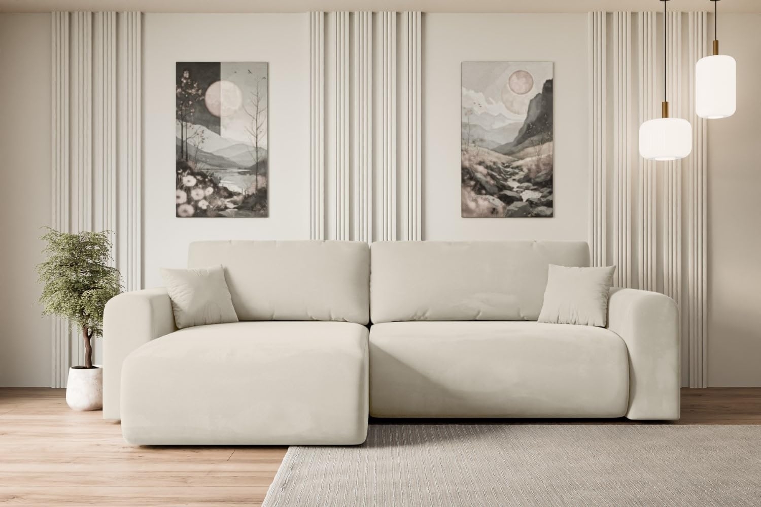 ALTDECOR Ecksofa ORRO-L, Couch mit Schlaffunktion, Wohnzimmer - Wohnlandschaft, Corner Sofa Bett Eckcouch Couch L-Form Schlafcouch Ausziehbar Bild 1