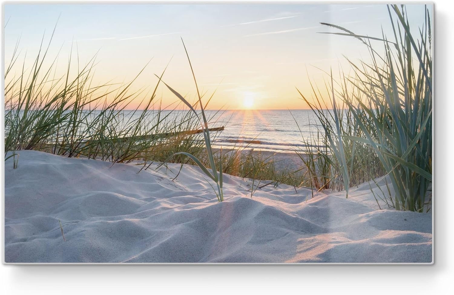 DEQORI Schneidebrett 'Ostsee Sonnenuntergang', Glas, Platte Frühstücksbrett Schneideplatte Bild 1