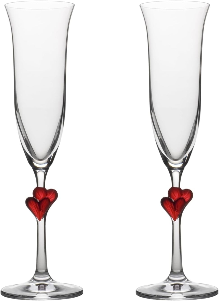 Stölzle Lausitz L'AMOUR Champagnerkelch rot 2er Set - A Bild 1