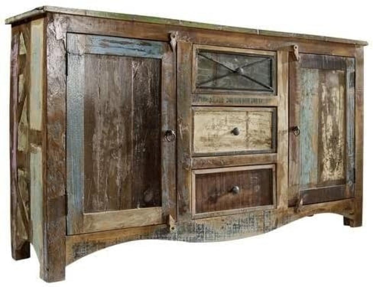 Massivmoebel24 Sideboard (Altholz 150x38x85 mehrfarbig lackiert NATURE OF SPIRIT #05) Bild 1