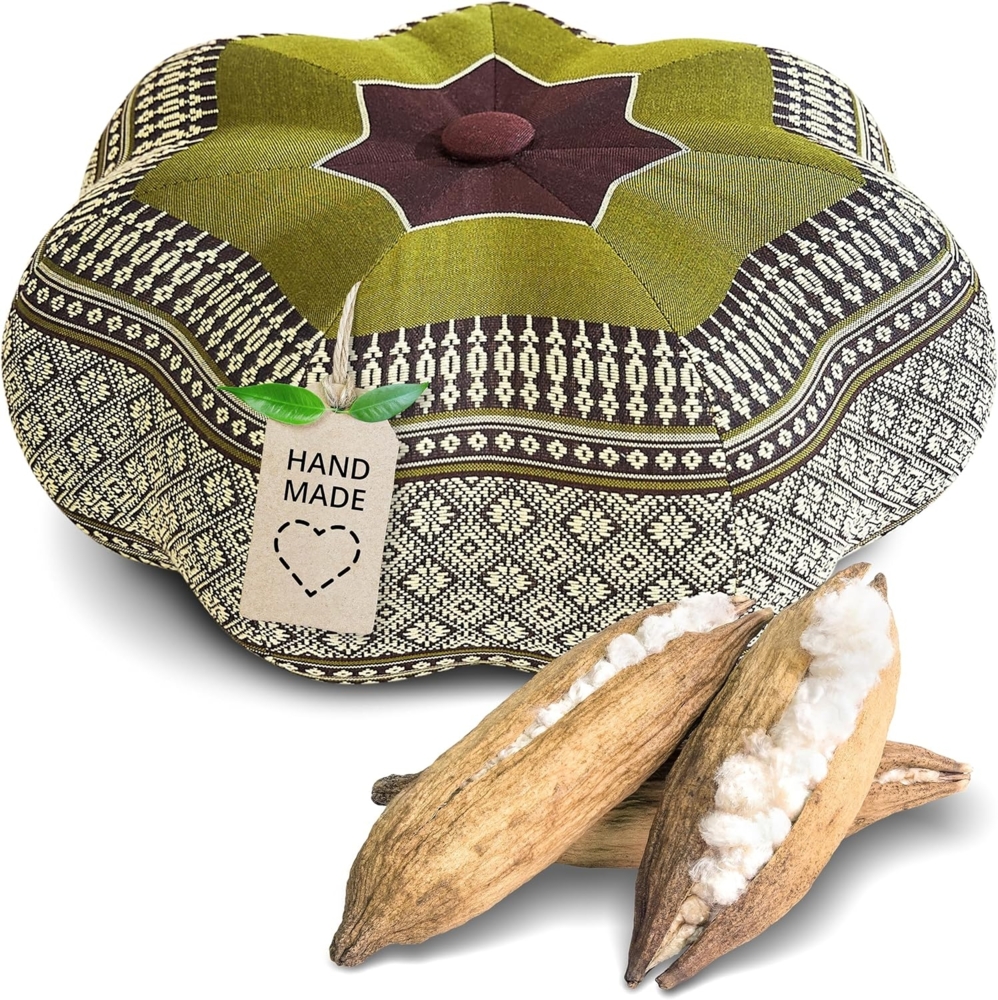 livasia Meditationskissen Zafukissen Stern klein, vegan und handgefertigt, 30x15cm, Kapok Bild 1