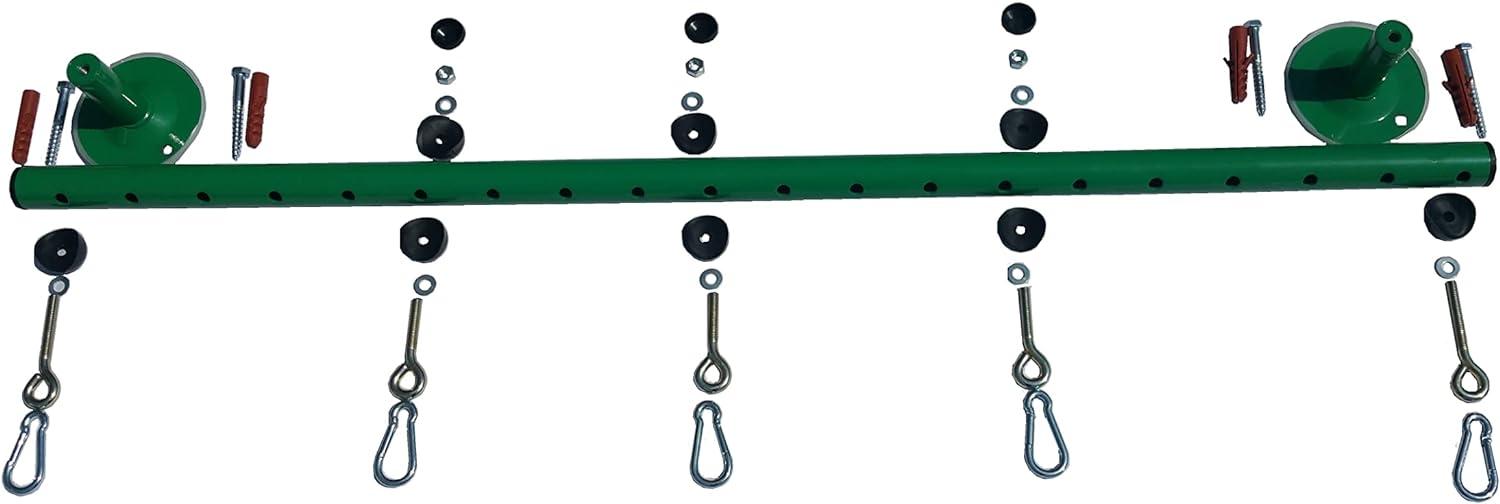 NiroSport Deckenhalterung Schaukel Schaukelhaken KinderSchaukel Babyschaukel L 104cm. inkl. Turnringe & Klettertau 3m & Trapez Bild 1