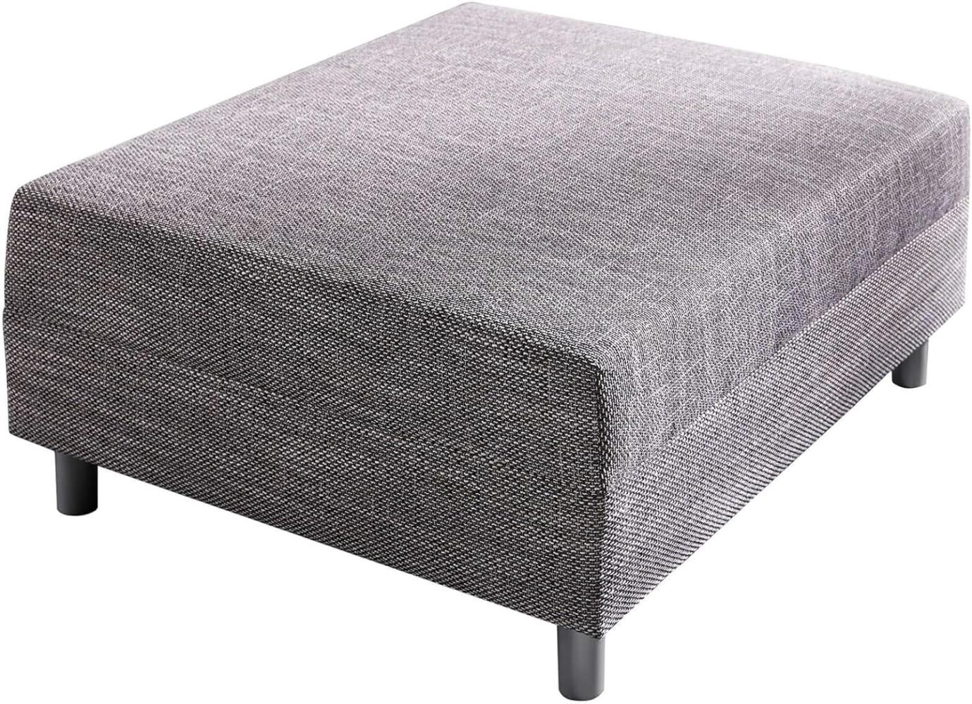 Sofa-Hocker Clovis Hellgrau Modul B98 x T83 Strukturstoff Sitzhocker Bild 1