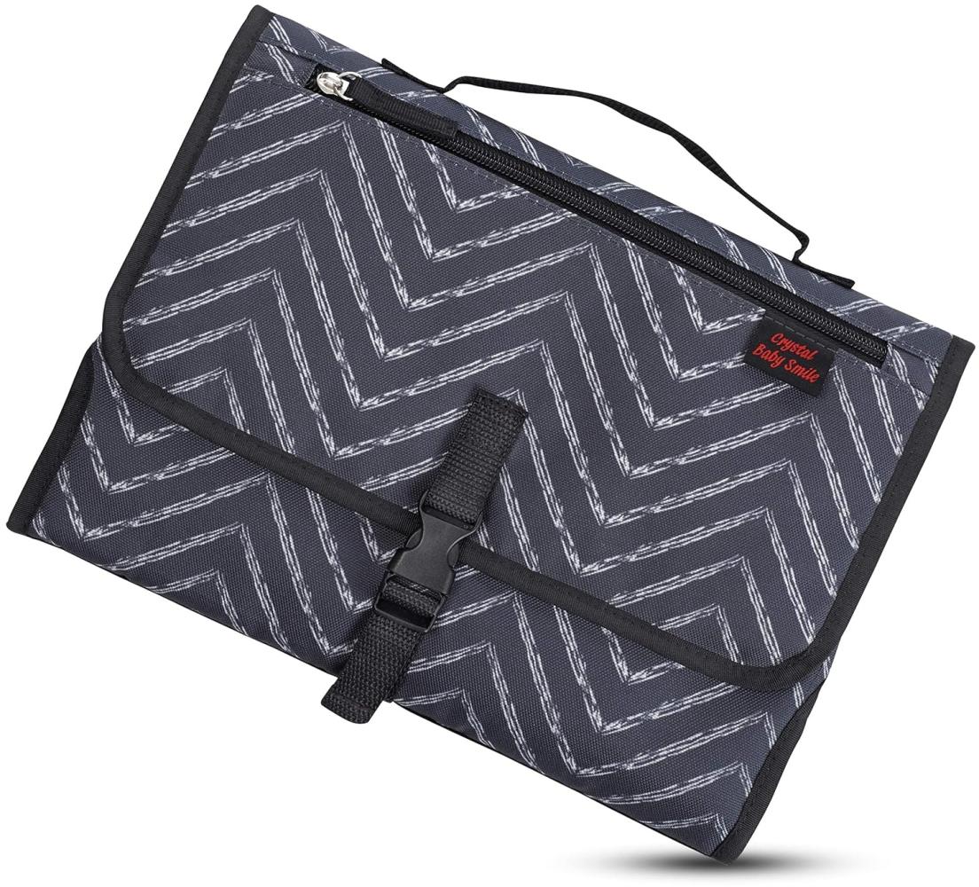 Tragbare Wickelunterlage - Wickelstation für Unterwegs - Komplett gepolstert - Matte abnehmbar & abwischbar - Wickeln auf Reisen - Geschenk für Babyparty (Dark Gray) Bild 1