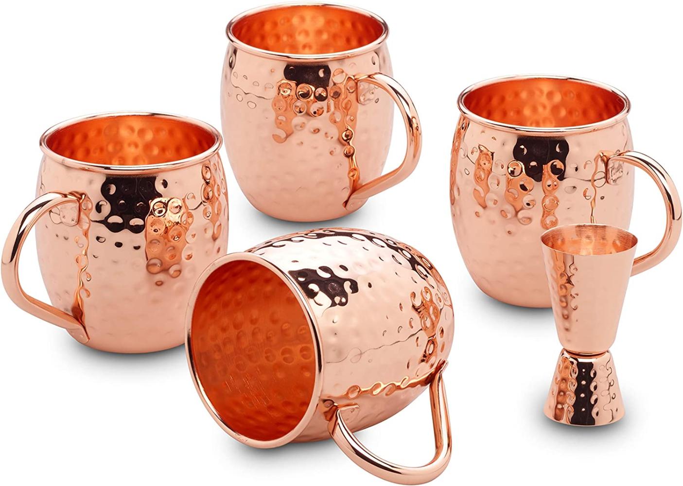 ECHTWERK Glas Moscow Mule Becher SET 5 tlg, Edelstahl Bild 1