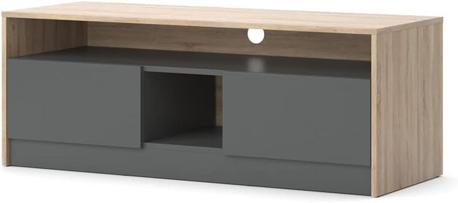 Vicco Lowboard Valentin 120x45 cm in Sonoma Anthrazit, Fernsehtisch mit 2 Türen Bild 1
