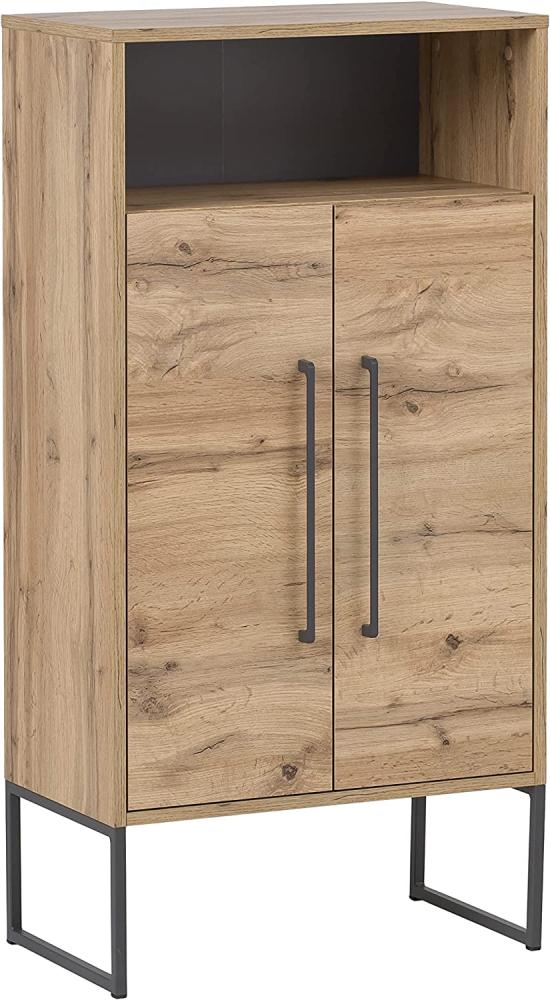 Schildmeyer Limmo Kommode 148910, Holzwerkstoff, Eiche Landhaus Dekor, 57,1 x 33,1 x 114 cm Bild 1