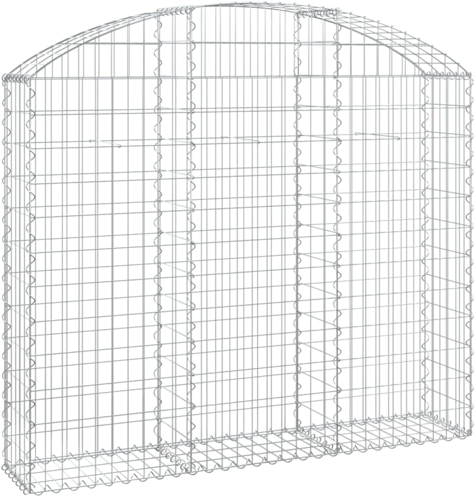vidaXL Gabione mit Hochbogen 150x30x120/140 cm Verzinktes Eisen 153446 Bild 1