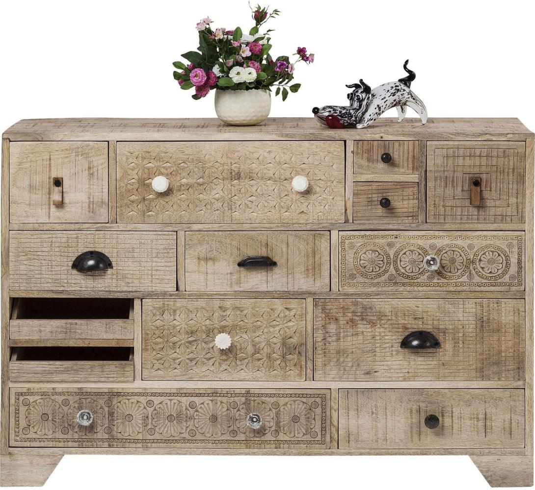 Kare Design Kommode Puro 14 Schübe, schmales, modernes Sideboard, Kommodenschrank, beige, (H/B/T) 80x114x35cm Bild 1