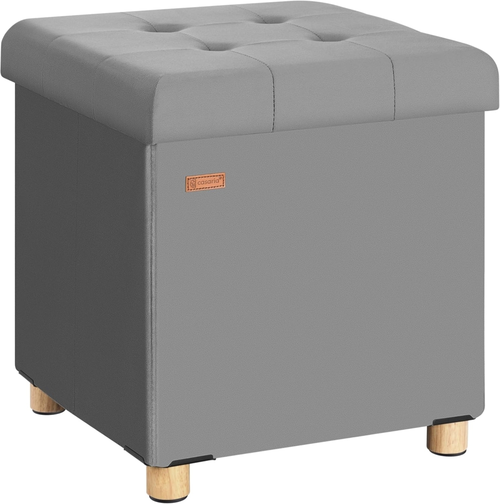 CASARIA® Sitzhocker mit Stauraum, Samt, anthrazit Bild 1