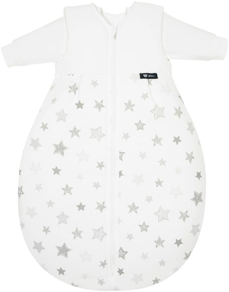 Alvi Kombi-Schlafsack | Ganzjahres Baby-Schlafsack 2-teilig | Innensack mit Ärmel & gefütterter Außensack | Temperaturen von 15 bis 30°C, Größe:110, Design:Silver Stars silbergrau 786-9 Bild 1