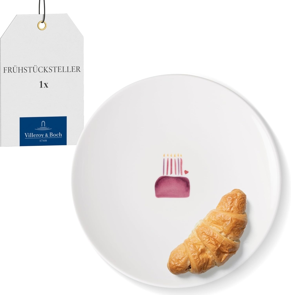 Villeroy & Boch With Love Frühstücksteller ø 21,2 cm Happy Birthday Bild 1