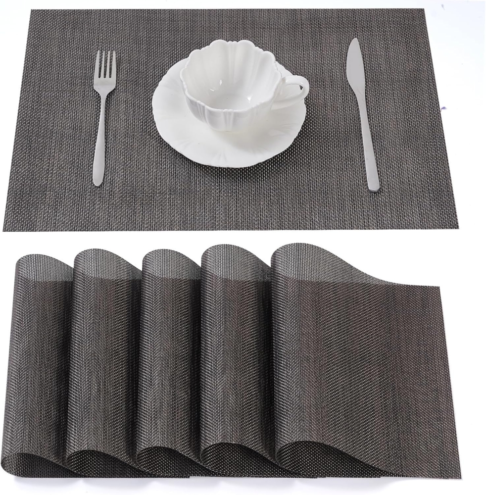 Simurq Platzset - Tischsets Abwaschbar / Rutschfest und Waschbar, (Platzdeckchen in 45x30 cm - Tischunterlage -, 6-St, Set mit 4 oder 6 Tischsets), Tischuntersetzer für Esszimmer und Küche Bild 1