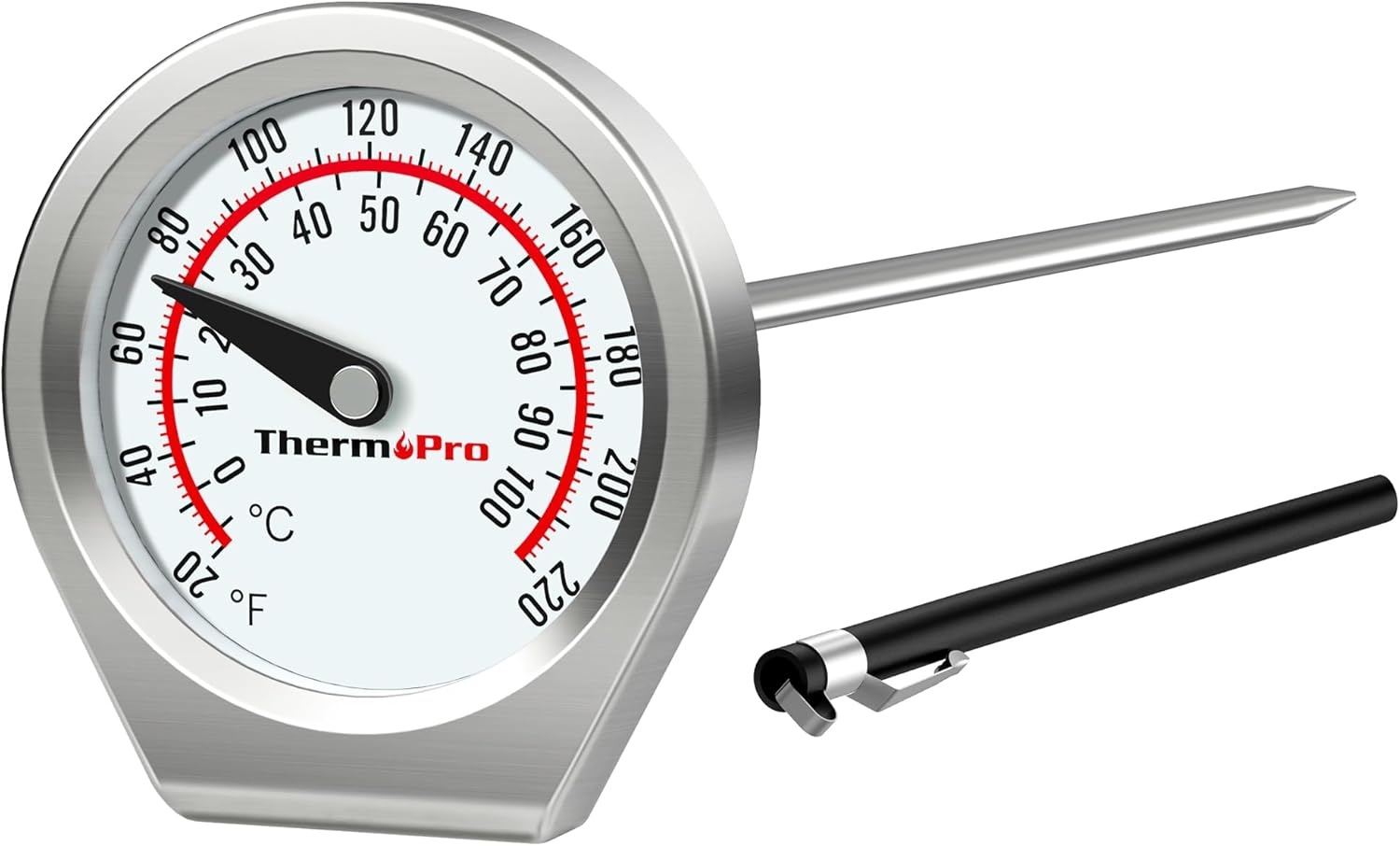 ThermoPro APT418 Fleischthermometer Analog Grillthermometer Bratenthermometer Thermometer kochen Küchenthermometer aus Edelstahl Einstechthermometer für Flüssigkeiten für Fleisch Fisch Geflügel Bild 1