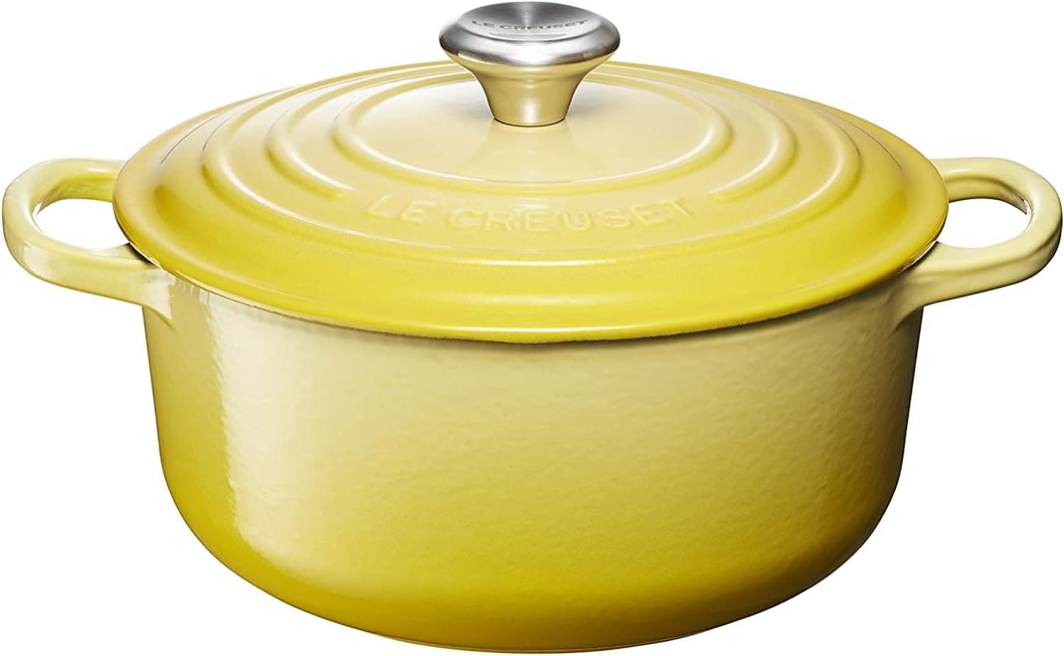 Le Creuset Signature Gusseisen-Bräter mit Deckel, Für alle Herdarten und Induktion geeignet, Rund, Citrus, 20,0 cm, 2.4 Bild 1