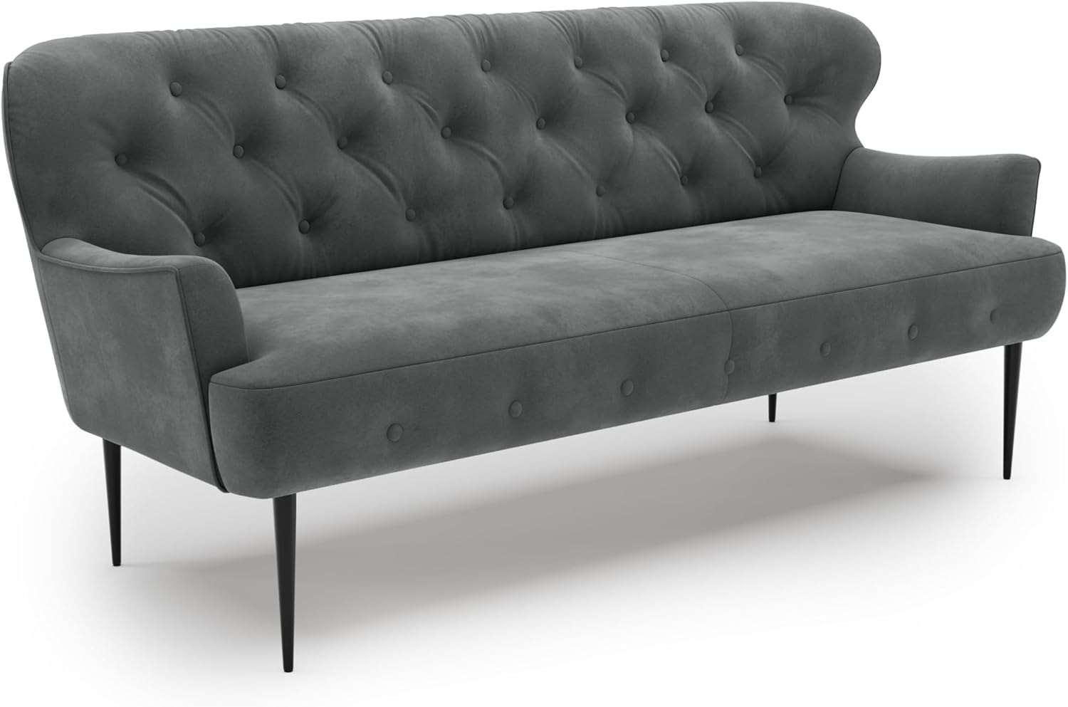 CAVADORE 3-Sitzer Küchensofa Amba, Trendige Sitzbank für Küche oder Esszimmer / 193 x 97 x 87 / Hochwertiges Mikrofaser: Grau Bild 1