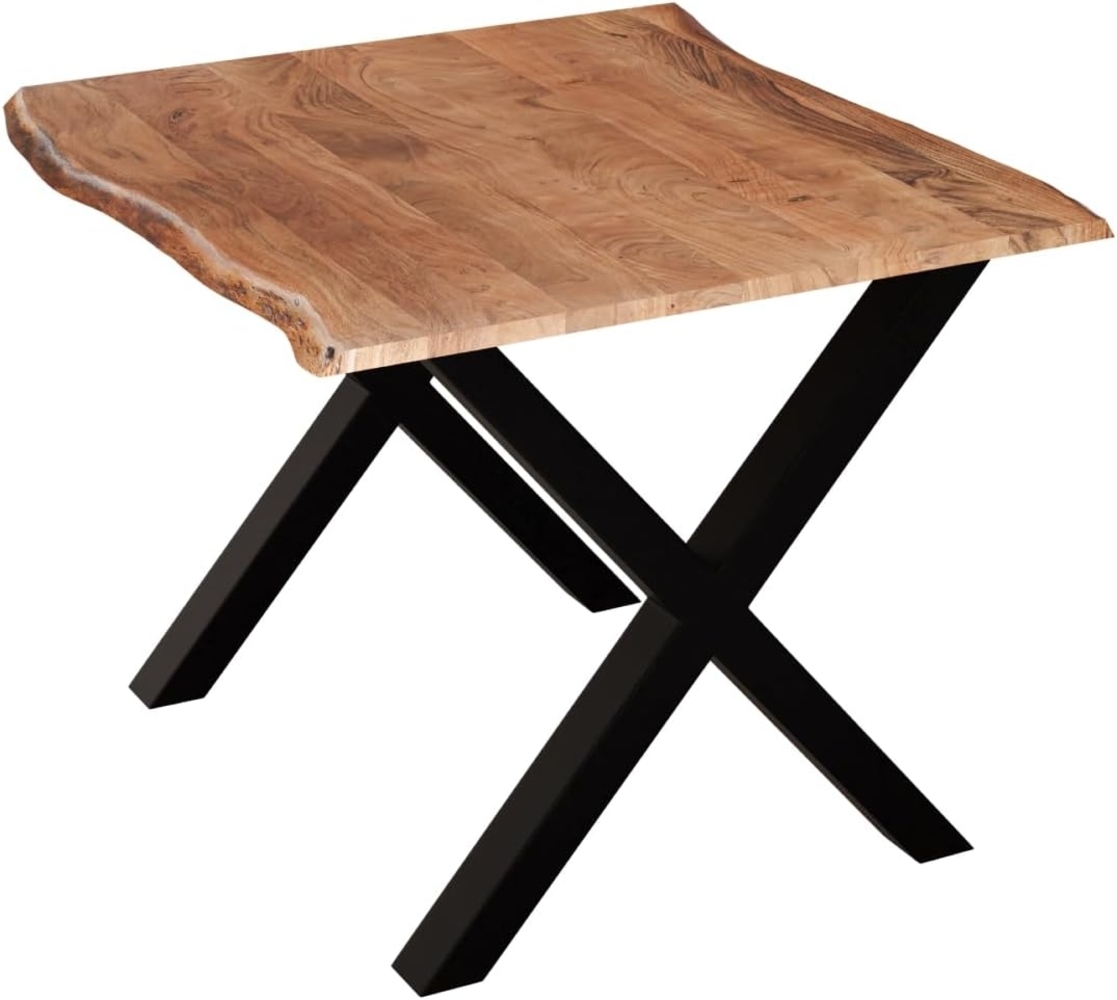Liadomo Baumkantentisch Isa, Akazie Massivholz, Platte mit natürlicher Baumkante, Metallgestell Bild 1