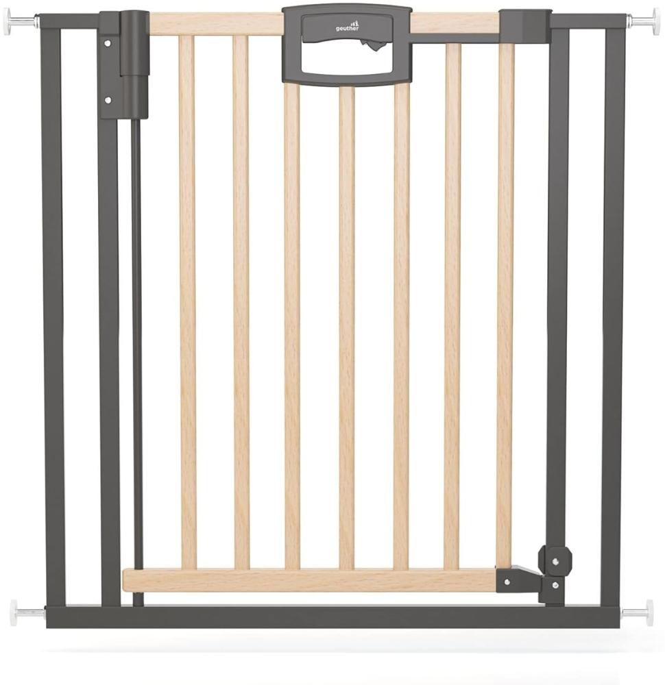 Geuther Türschutzgitter 'Easylock Plus' zum Klemmen für Öffnungen, Holz/ Metall, Natur/ Schwarz, 96,5 cm - 104,5 cm Bild 1