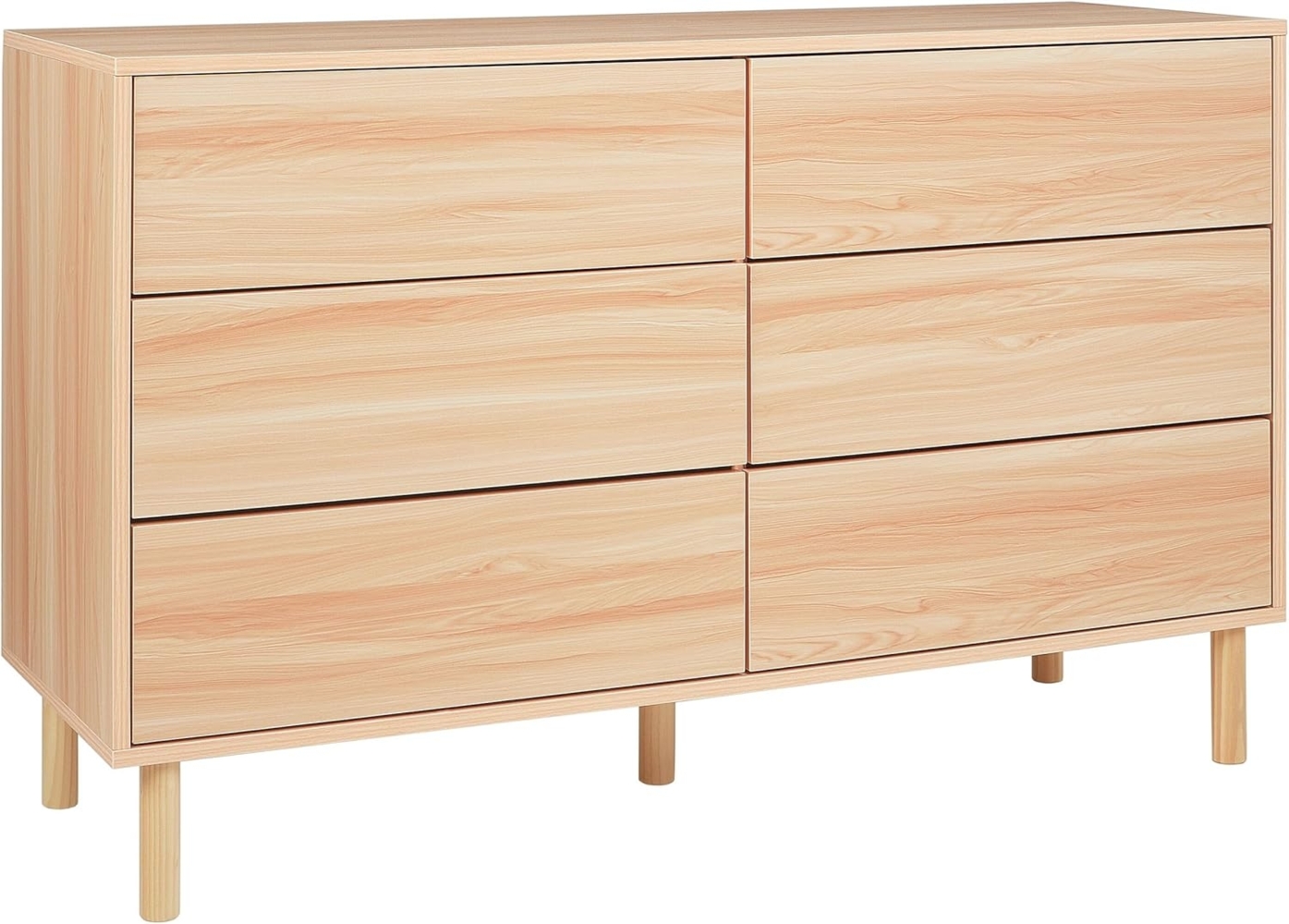 Kommode mit 6 Schubladen SHARPE 74 cm Heller Holzfarbton Bild 1