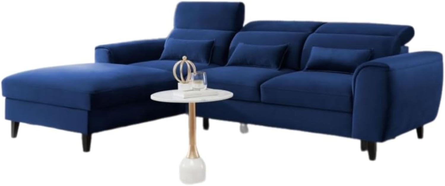 Designer Sofa Forino mit Schlaf- und Klappfunktion Blau Links Bild 1