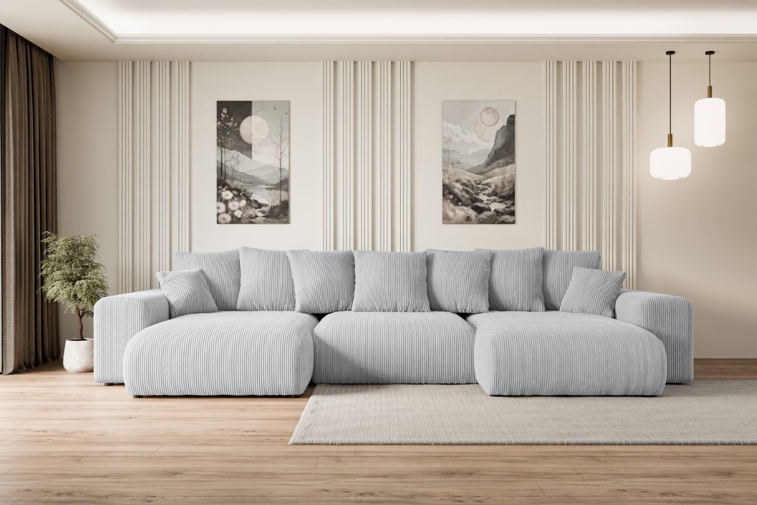 ALTDECOR Wohnlandschaft ESKAR-U, Couch mit Schlaffunktion, Wohnzimmer - Wohnlandschaft, Corner Sofa Bett Eckcouch Couch L-Form Schlafcouch Ausziehbar Bild 1