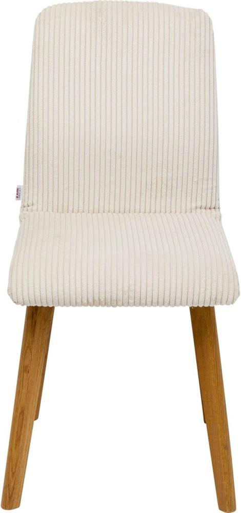 Kare Design Stuhl Lara Cord, Beige, Esszimmerstuhl, mit Cordbezug, mit Beinen aus massivem Eichenholz, 92x44x45cm (H/B/T) Bild 1