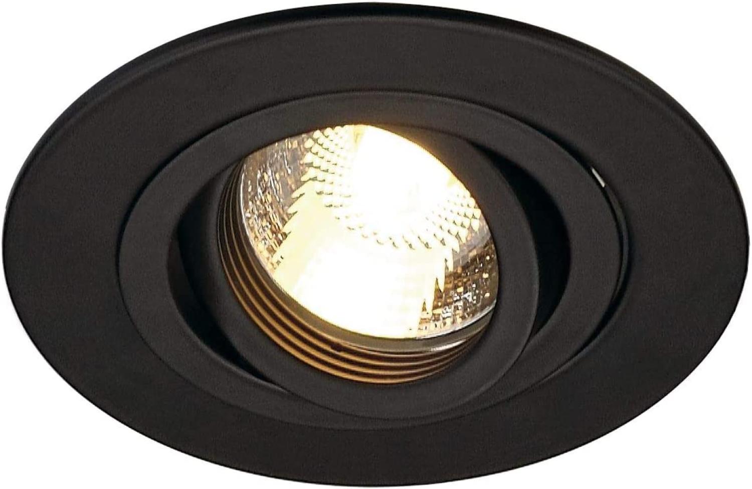 SLV No. 113440 NEW TRIA XL ROUND GU10 Downlight mattschwarz max. 50W inkl. Clipfedern Bild 1