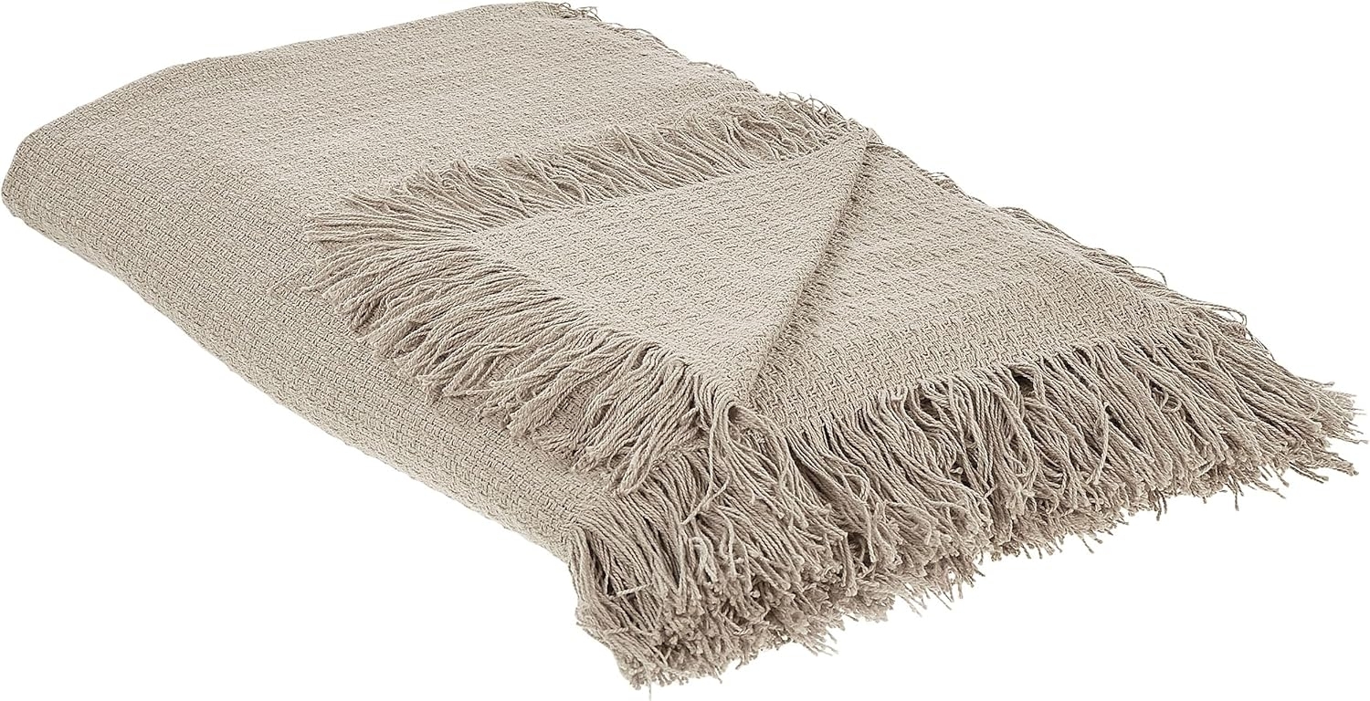 Tagesdecke YERBENT Baumwolle 200 x 220 cm Taupe Bild 1
