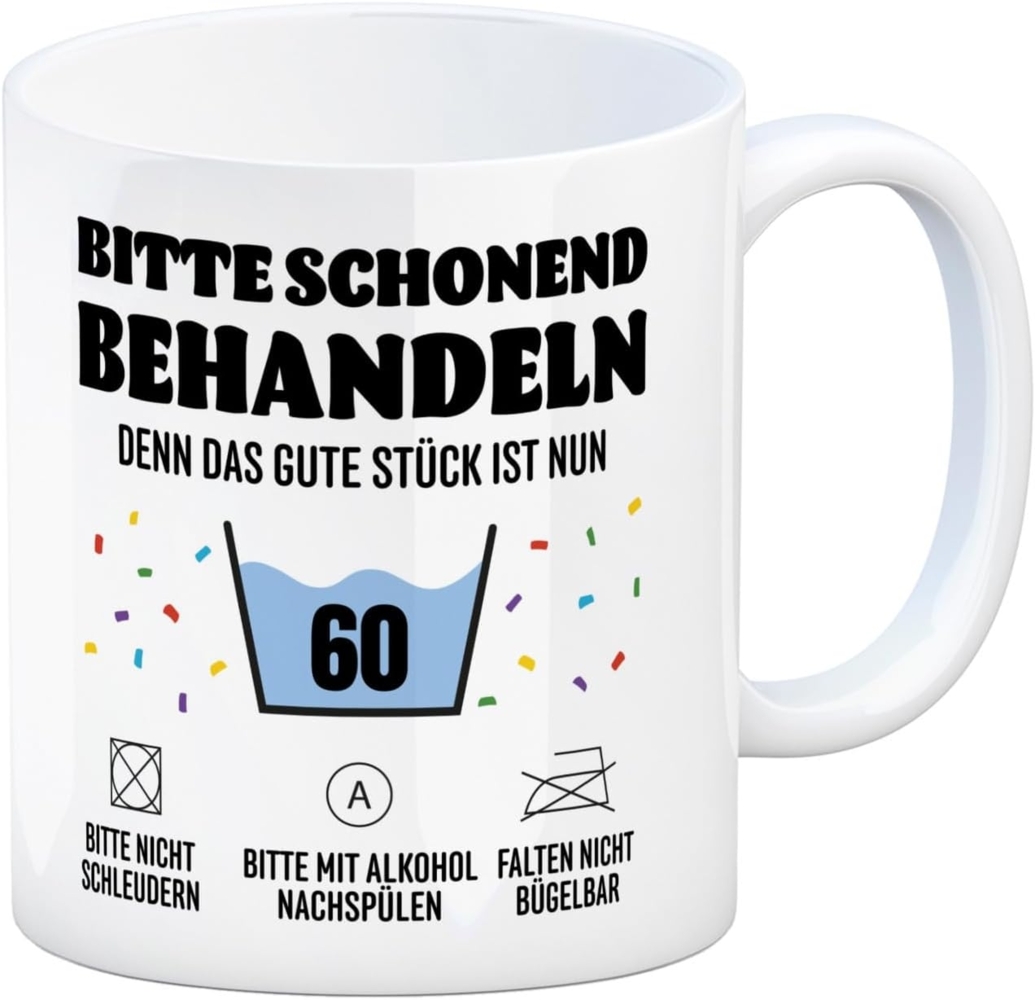 speecheese Tasse Bitte schonend behandeln - 60. Geburtstag Kaffeebecher Bild 1