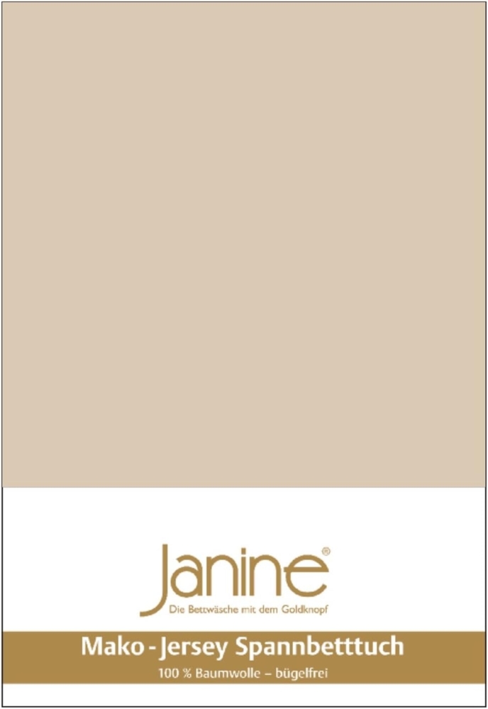 Janine Mako Jersey Spannbetttuch Bettlaken 140-160x200 cm OVP 5007 29 sand Bild 1