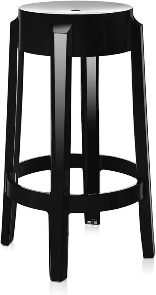 Kartell Charles Ghost, Hocker Medium, H. 65 cm, Schwarz, 2er-Satz Bild 1