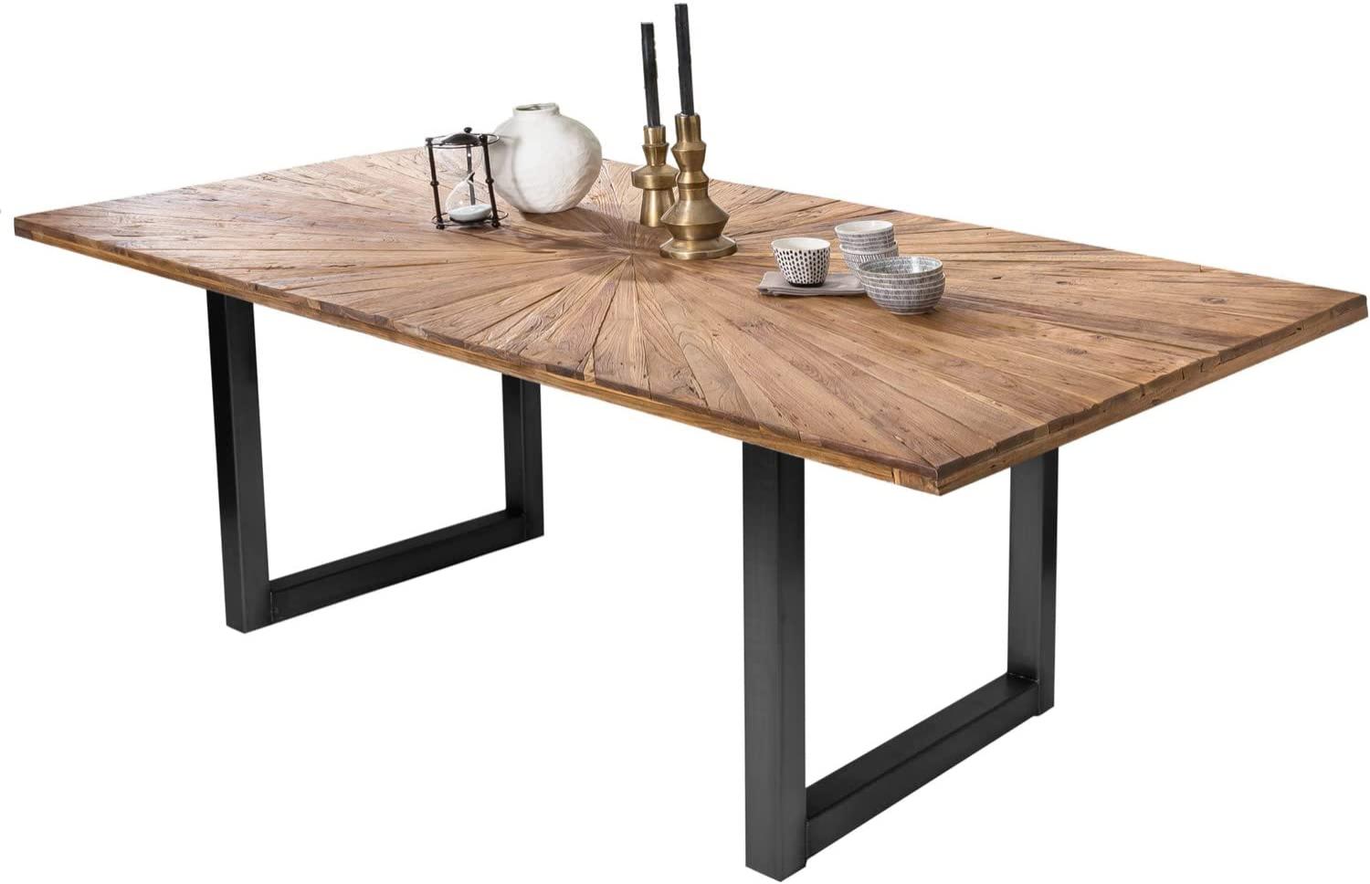 TABLES&Co Tisch 200x100 Teak Natur Metall Schwarz Bild 1