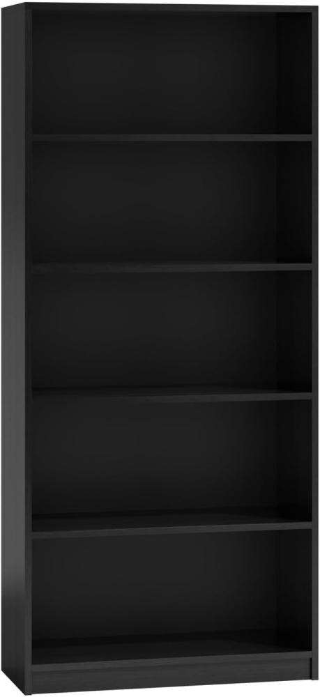 OGGI Oropesa R80 Hohes Bücherregal Fünf Regale SchlafzimmerAufbewahrungseinheit Aufbewahrungsregale Bücherregale und Regaleinheiten Bücherregaleinheit 80 x 30 x 182 cm, Schwarz Bild 1