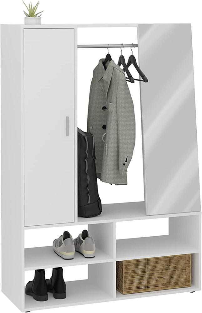 Garderobe Kompaktgarderobe für Diele und Flur in Weiß ca. 105 x 152 x 40 cm AUMA Bild 1