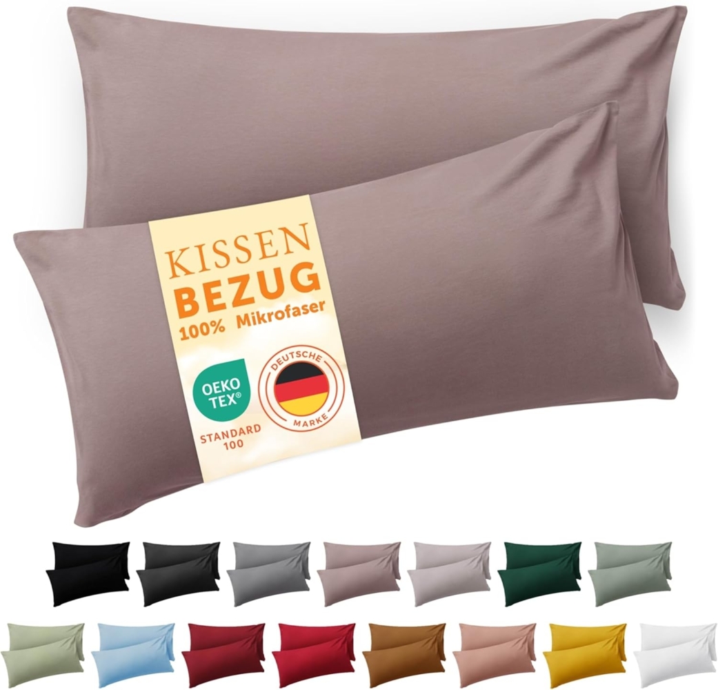 Blumtal Kissenbezüge aus gebürstetem Mikrofaser-Gewebe - Oeko-TEX zert. Kissenbezüge, (2 Stück), mit Reißverschluss oder Verschlusslasche Bild 1