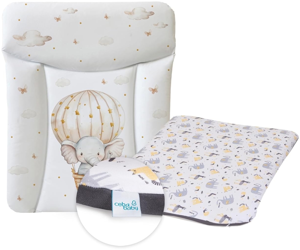 Ceba Baby® Wickelauflage 50x70 cm – Weiche Baby Wickelunterlage - Wasserdicht, abwaschbar - inkl. abnehmbarem Baumwollbezug – Für Jungen und Mädchen – OEKO-TEX® Standard 100 – Made in EU Bild 1