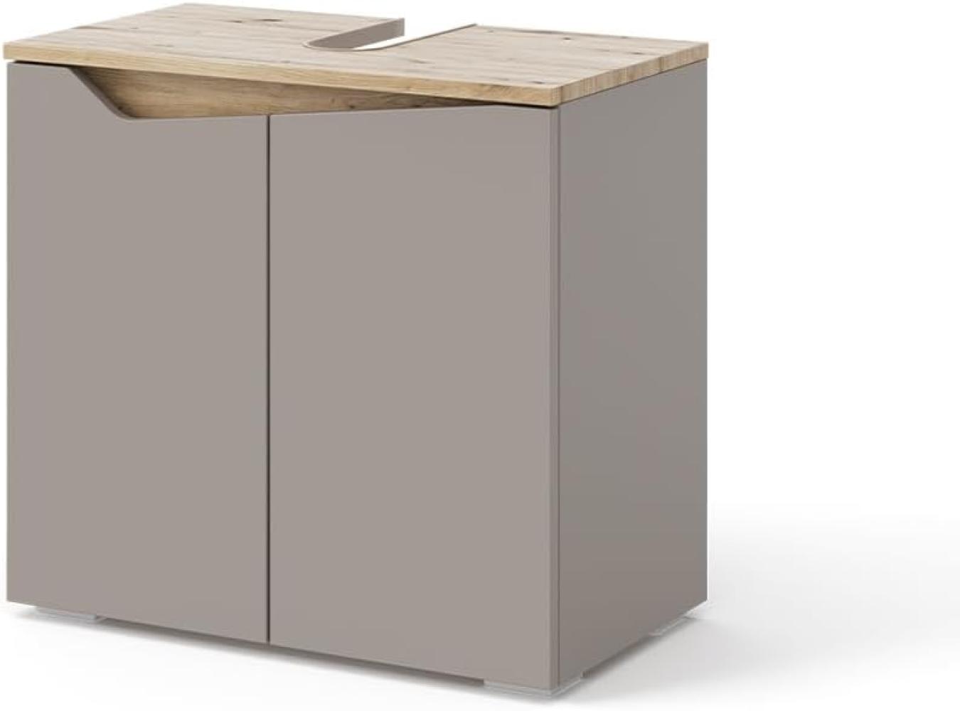 Vicco Waschbeckenunterschrank Marelle Greige Eiche 60 x 57,5 cm mit 2 Türen Bild 1