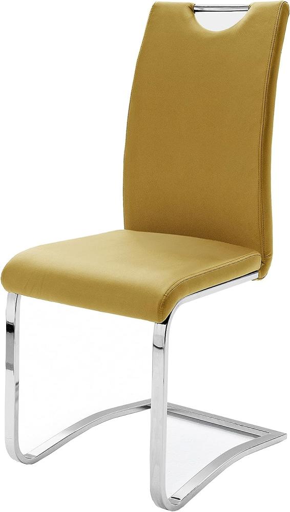 Robas Lund Esszimmerstühle 4er set, Schwingstuhl belastbar bis 120 kg, Stuhl Curry, Komfortsitzhöhe 47 cm Bild 1